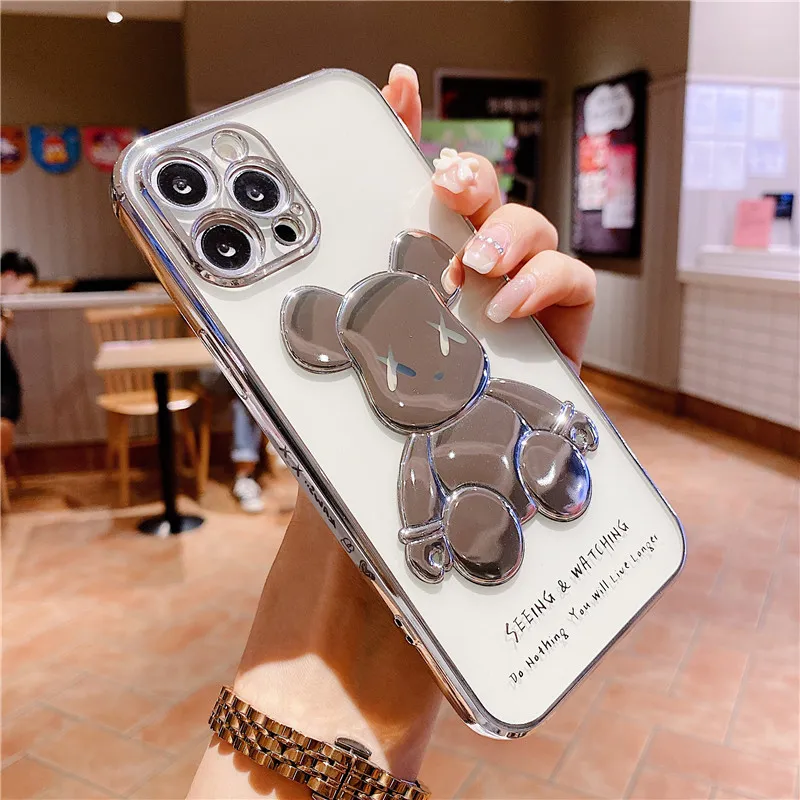 Ins Style Electroplating Cell Phone Back Cover Soft Transparent Mobile Phone Case for iPhone 12 13 14 PRO Max