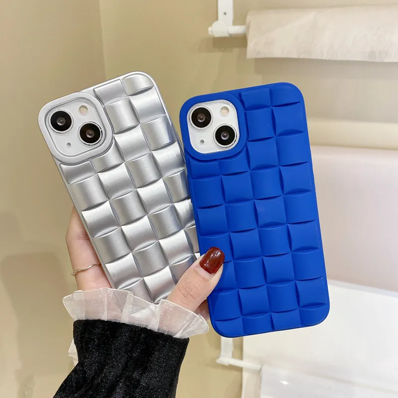 Ins Style Gradient Color Mobile Phone Case Laser Air Cushion Quilted Figure for iPhone 11 12 13 14 PRO