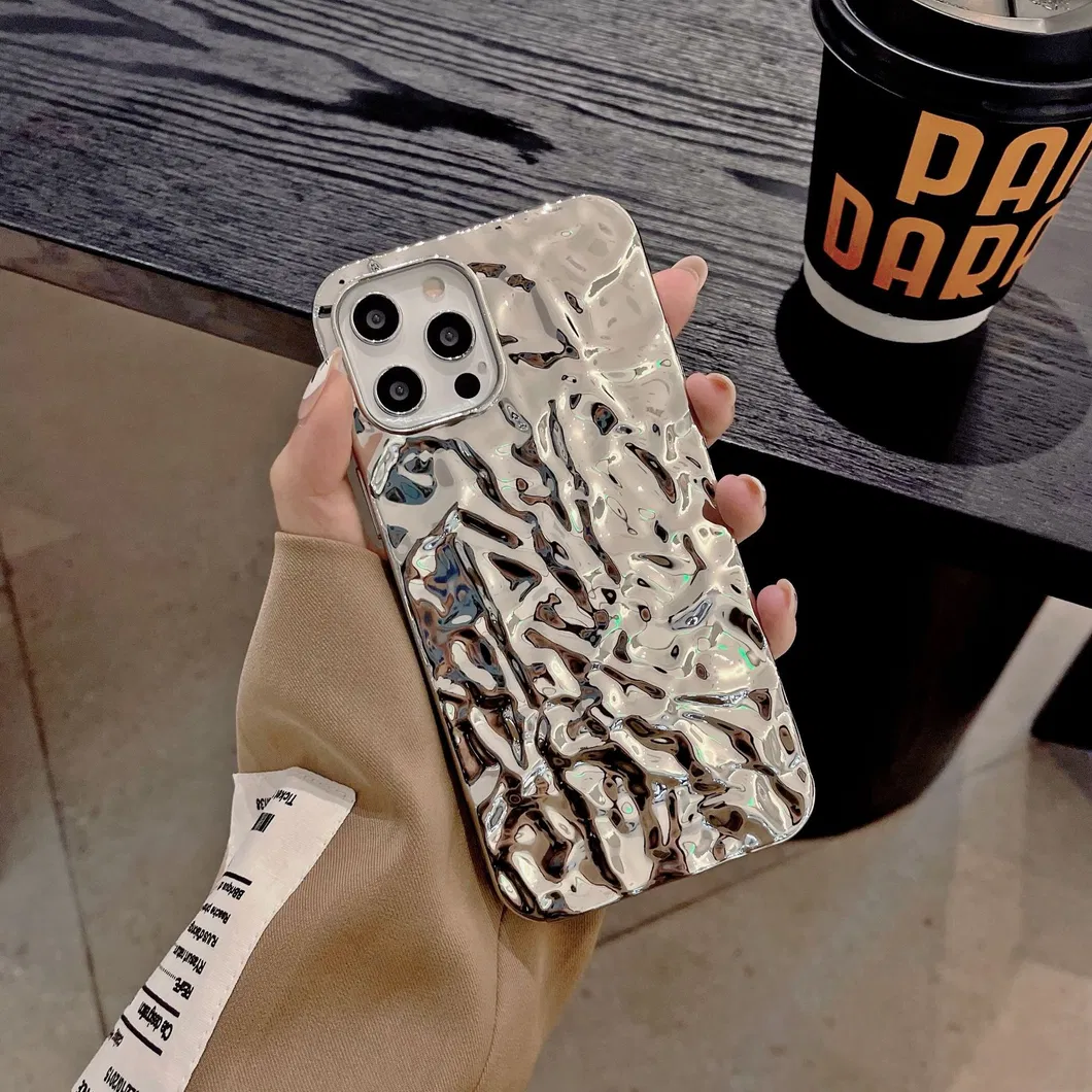 Ins Style Stereoscopic Electroplating Tinfoil Pattern Mobile Cell Phone Case for iPhone 13 14 PRO Huawei Mate30 40 PRO