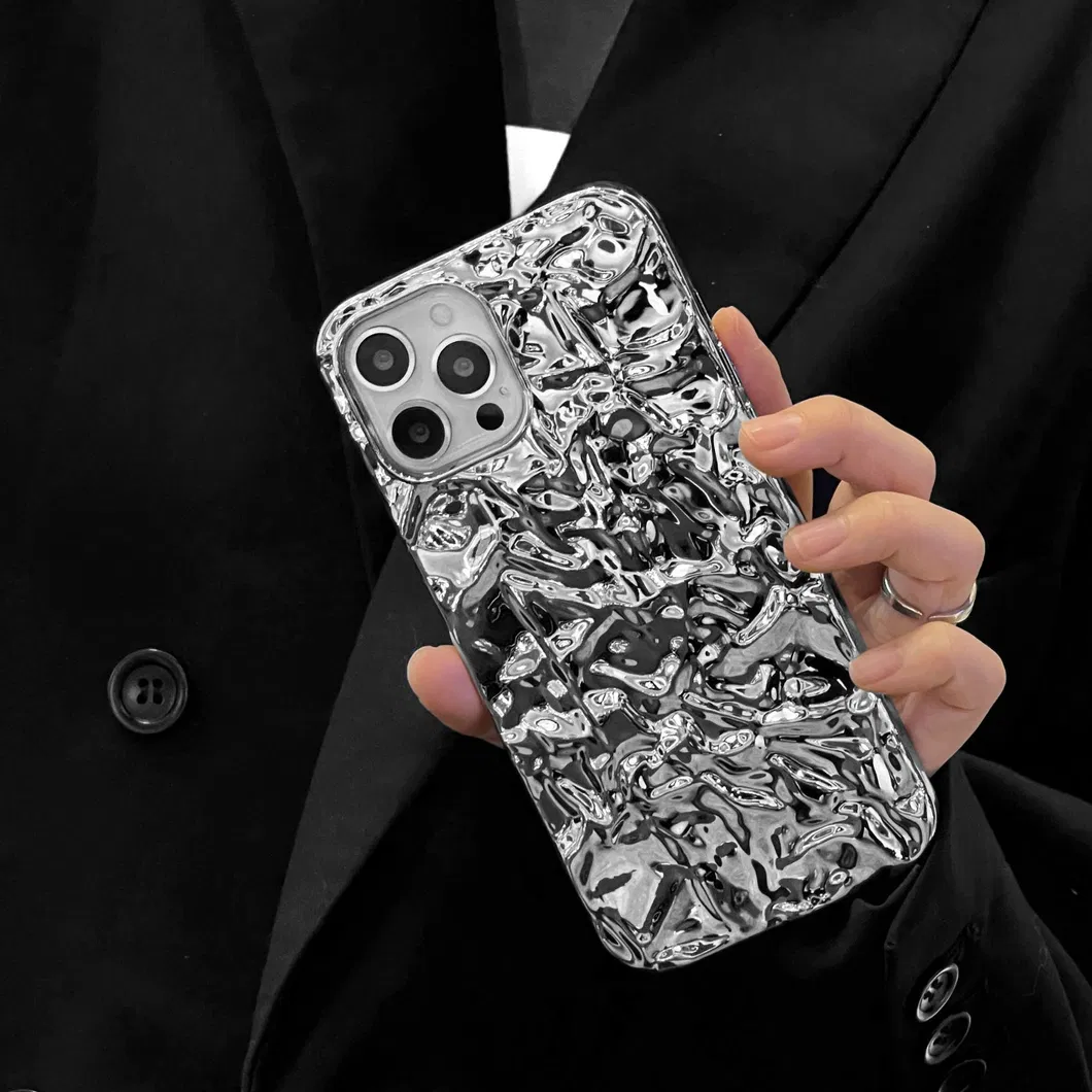 Ins Style Stereoscopic Electroplating Tinfoil Pattern Mobile Cell Phone Case for iPhone 13 14 PRO Huawei Mate30 40 PRO