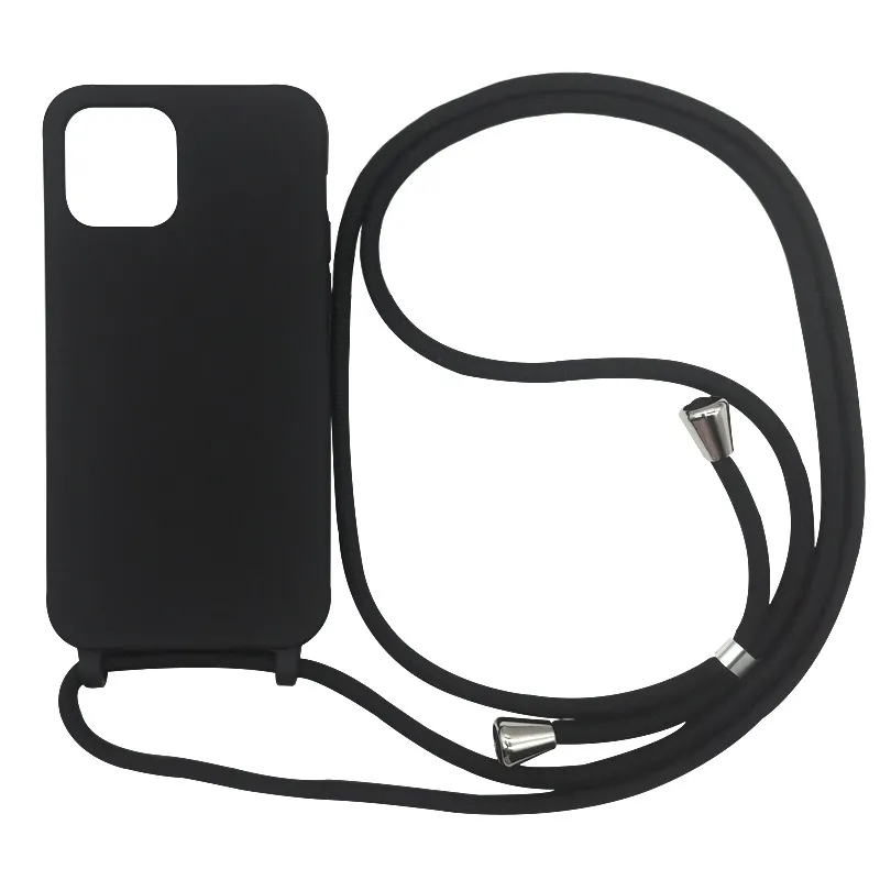 Integrated Lanyard Silicone Mobile Phone Case with Strap Crossbody Necklace for iPhone 15