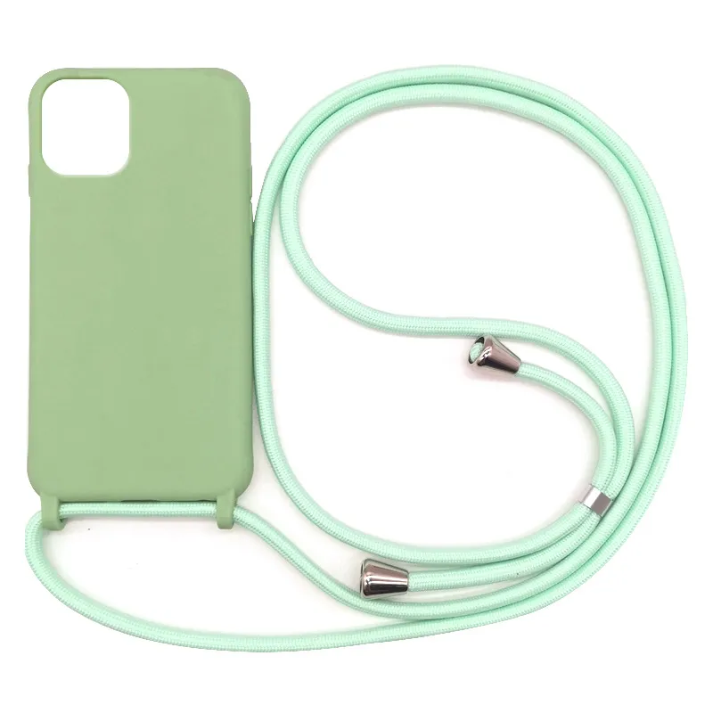 Integrated Lanyard Silicone Mobile Phone Case with Strap Crossbody Necklace for iPhone 15