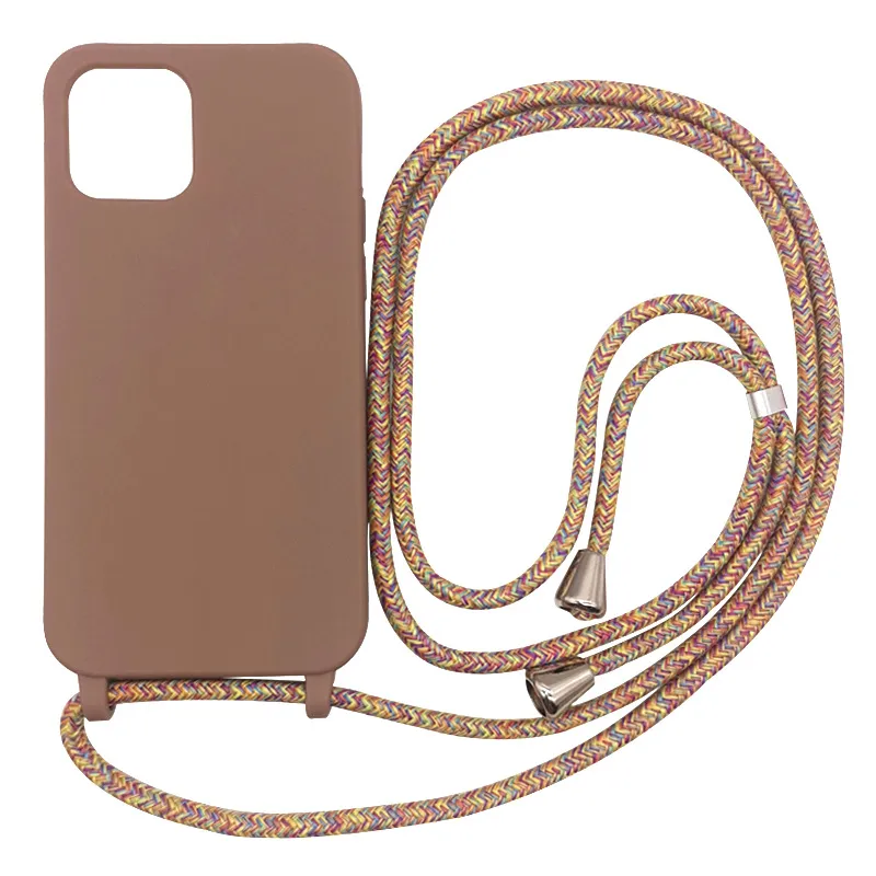 Integrated Lanyard Silicone Mobile Phone Case with Strap Crossbody Necklace for iPhone 15