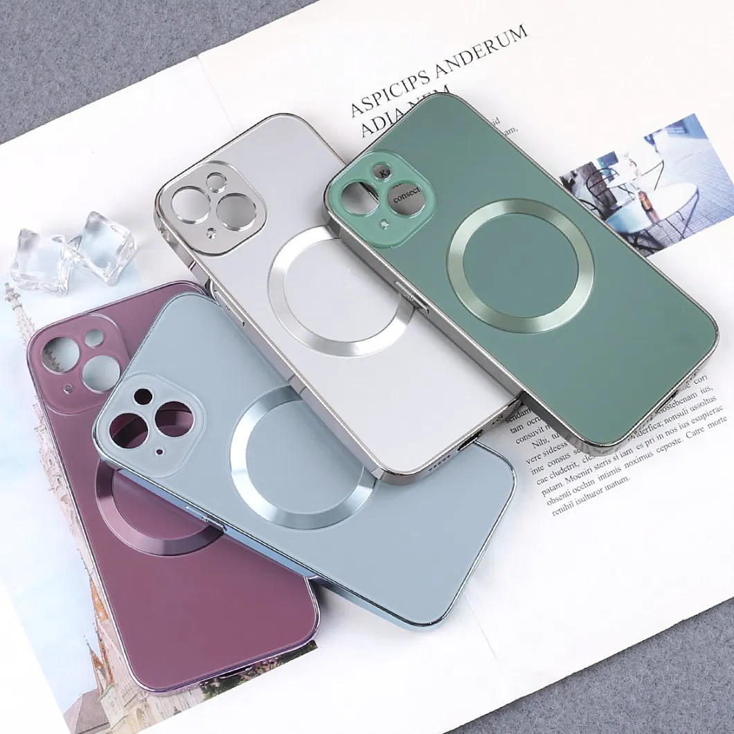 Logo Magnetic Mobile Phone Cases for 14PRO Max Wireless Charging Covers