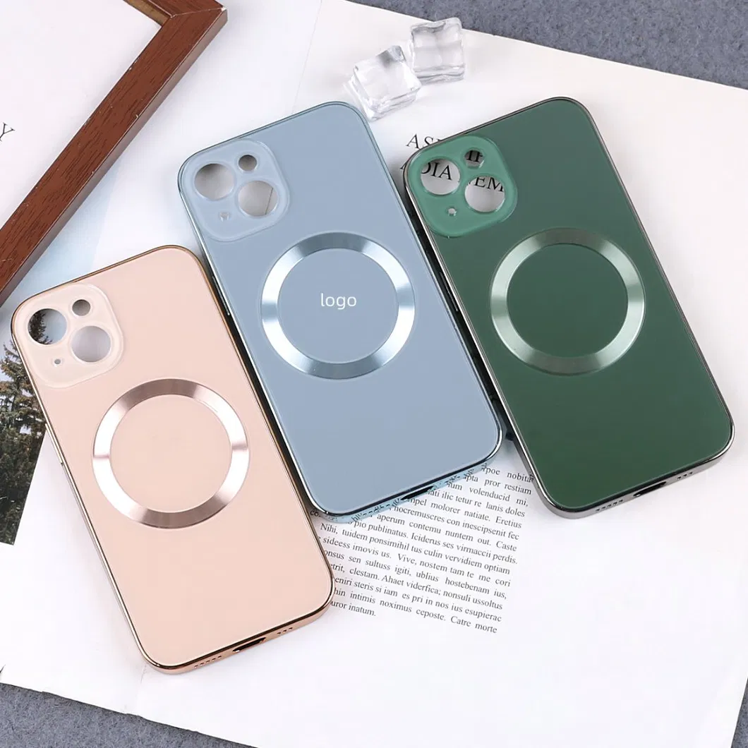 Logo Magnetic Mobile Phone Cases for 14PRO Max Wireless Charging Covers