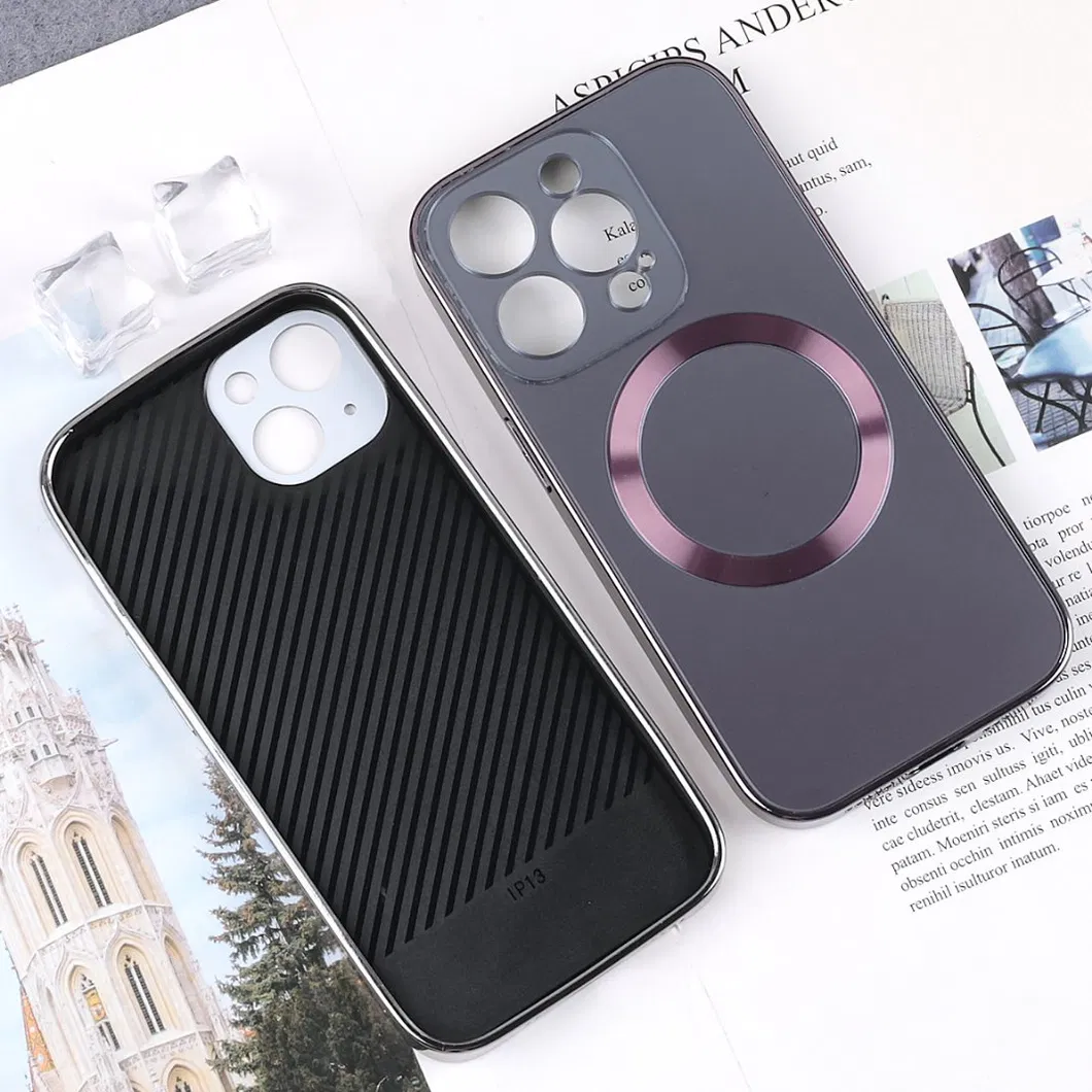 Logo Magnetic Mobile Phone Cases for 14PRO Max Wireless Charging Covers