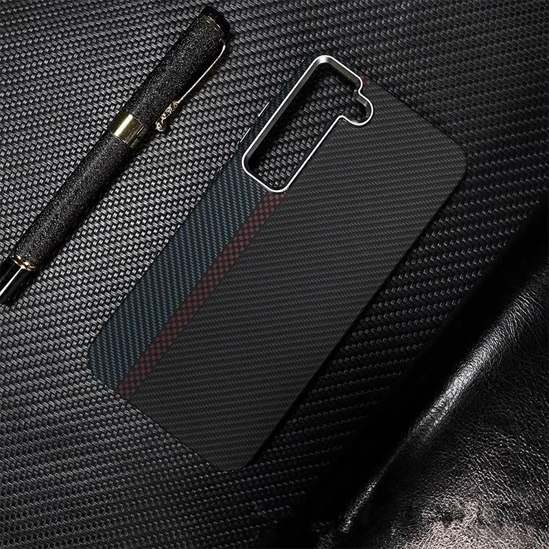 Luxo Design Kevlar Phone Case for Samsung S24 Ultra S23+ Slim PC Magnetic Cover Carbon Fiber