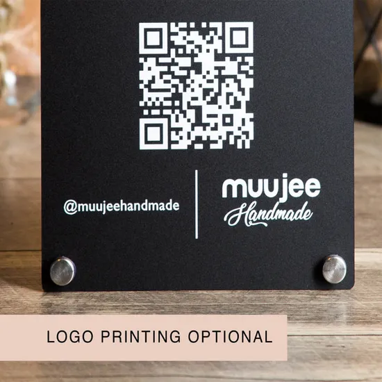 Arched Qr Code Scannable Acrylic Social Media Sign