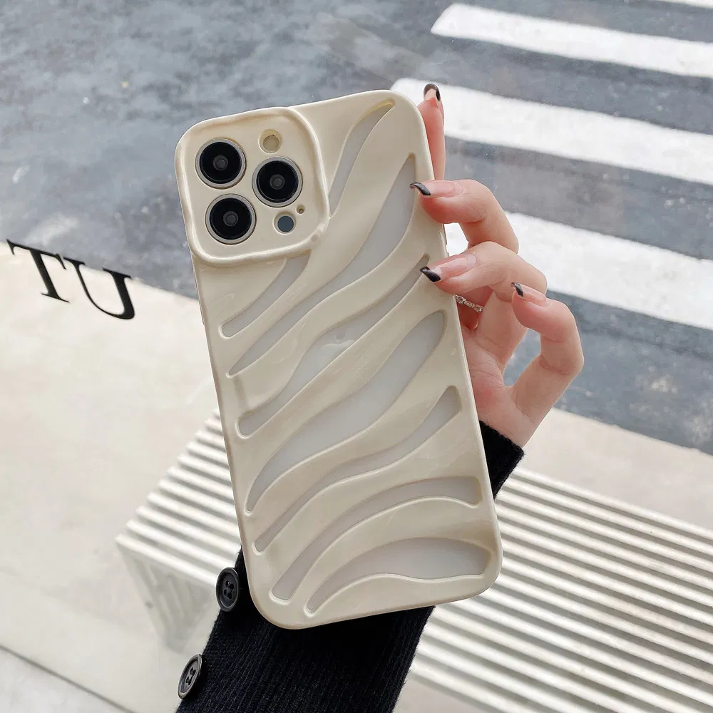 Luxury Electroplating Summer Heat Dissipation Piercing Zebra-Stripe Soft Mobile Phone Case for iPhone 11 12 13 14 PRO Max