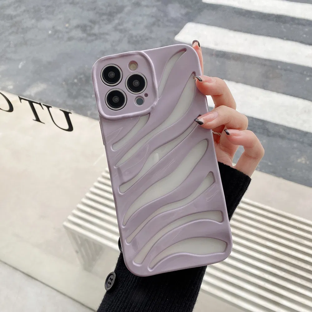 Luxury Electroplating Summer Heat Dissipation Piercing Zebra-Stripe Soft Mobile Phone Case for iPhone 11 12 13 14 PRO Max