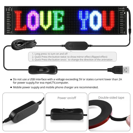 Bluetooth APP Control 5V USB Flexible LED Car Sign