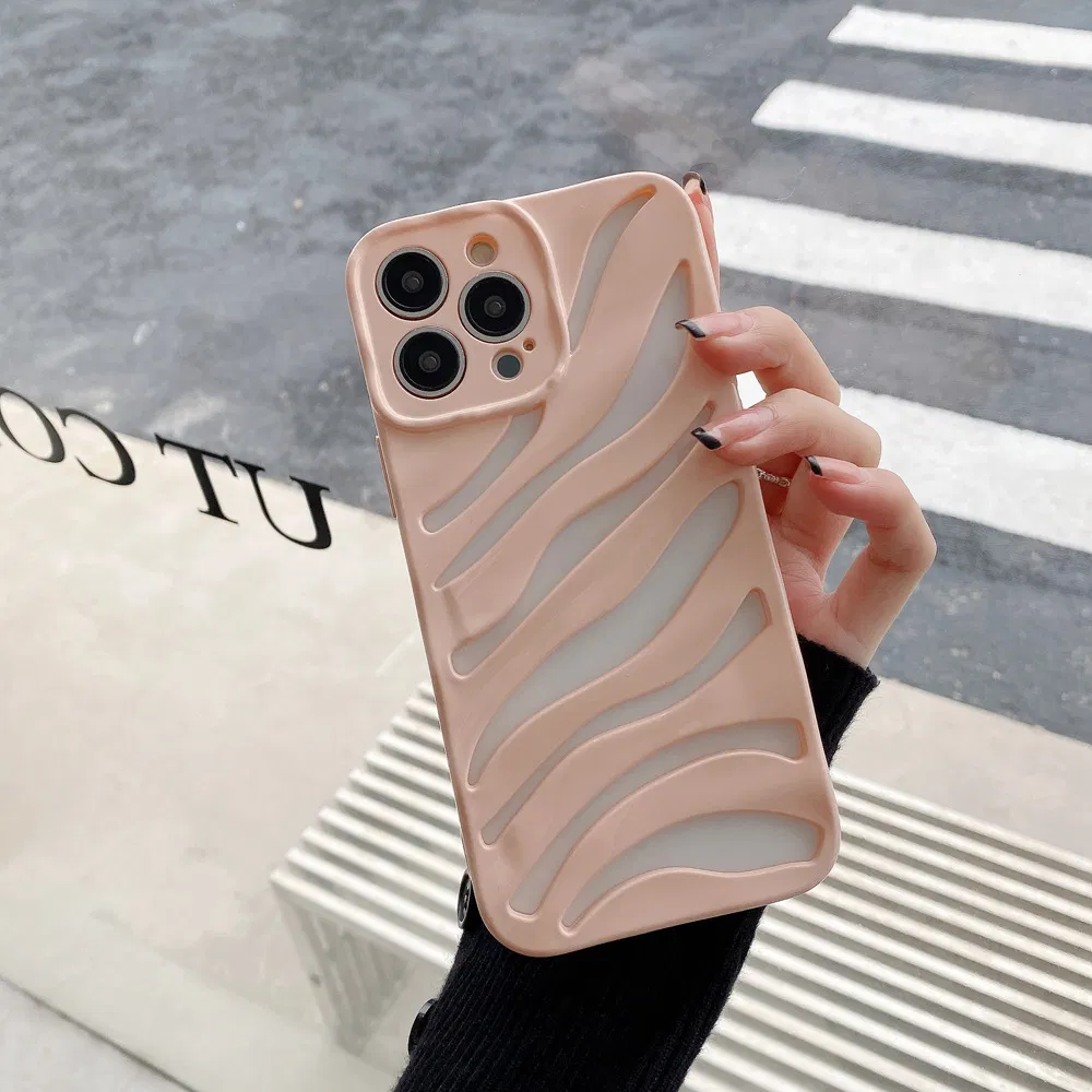 Luxury Electroplating Summer Heat Dissipation Piercing Zebra-Stripe Soft Mobile Phone Case for iPhone 11 12 13 14 PRO Max