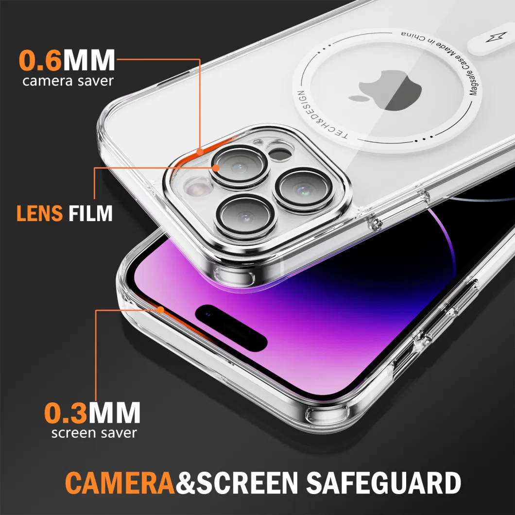 Luxury Mobile Phone Case for iPhone 16 15 PRO Max Magnetic Phone Cover with Metal Camera Protection