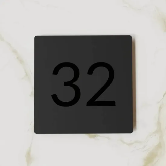 Custom Acrylic Modern Grey House Numbers Sign