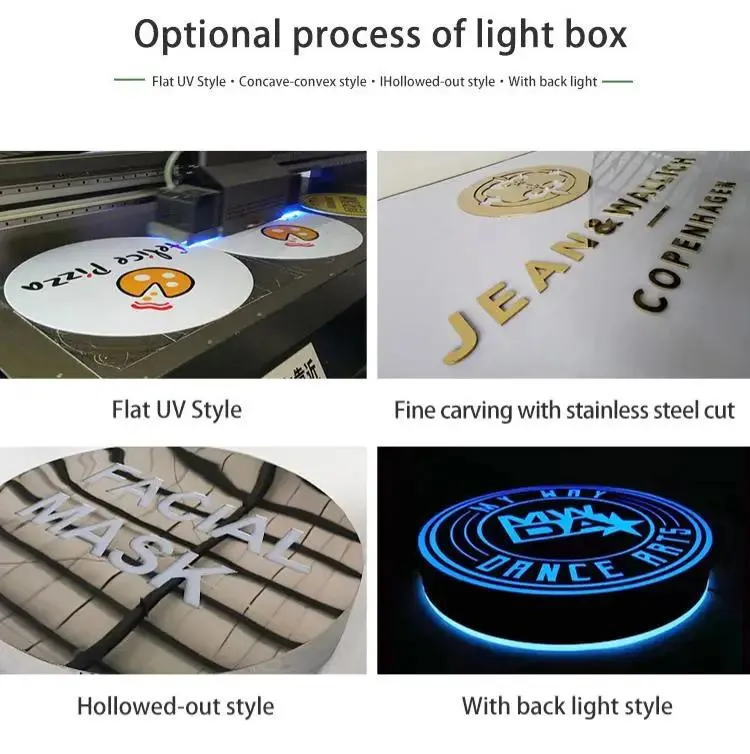 Custom Irregular Double Side Light Box with UV Printing Face Blade Sign