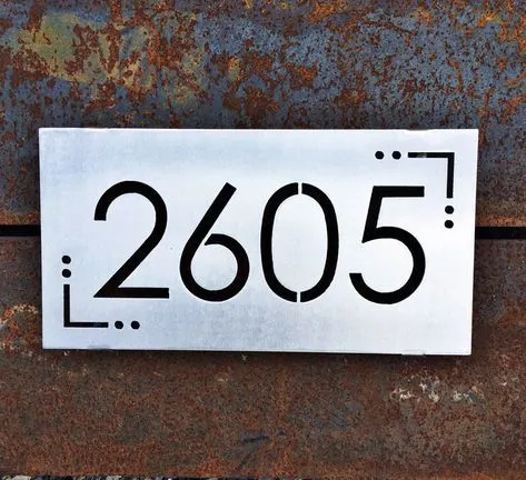 Custom Laser Cut Metal Acrylic House Door Plates Residence Address House Number Sign