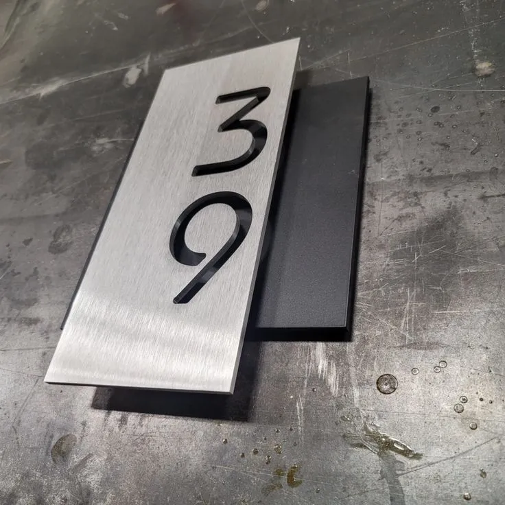 Custom Laser Cut Metal Acrylic House Door Plates Residence Address House Number Sign