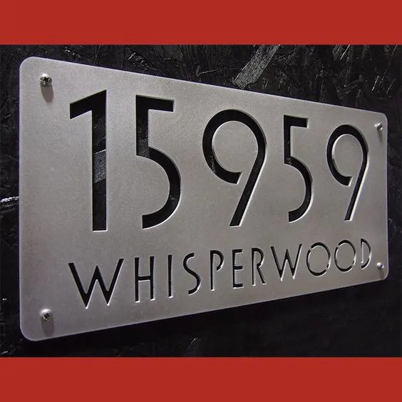 Custom Laser Cut Metal Acrylic House Door Plates Residence Address House Number Sign