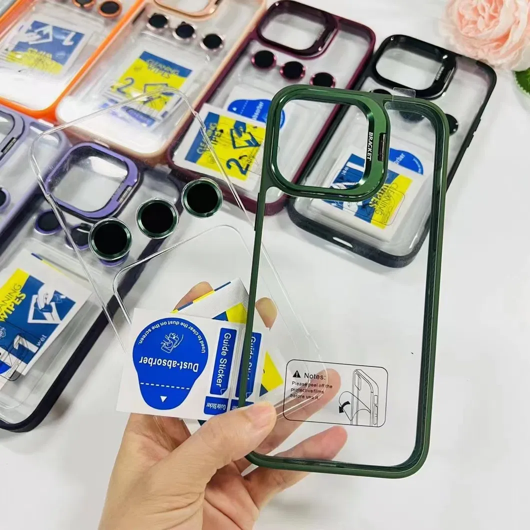 Mobile Phone Case Stand Ring Holder Phone Case for iPhone 15 PRO Max 14 PRO Lens Protector