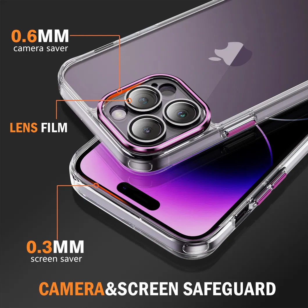 New Arrival Transparent PC Phone Case Luxury Glass Camera Protective Shockproof Case for iPhone 15 PRO Max 11 12 13 14 PRO Max