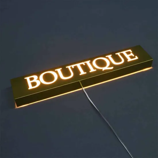 Custom Polished Stainless Steel Light Box Business Advertising 3D LED Logo