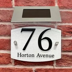 Custom Street Name Letter Laser Cut Modern Bronze House Room Metal Door Number Sign Plaque Plate