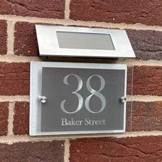 Custom Street Name Letter Laser Cut Modern Bronze House Room Metal Door Number Sign Plaque Plate