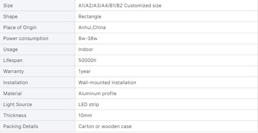 Customized LED Menu Board Light Box