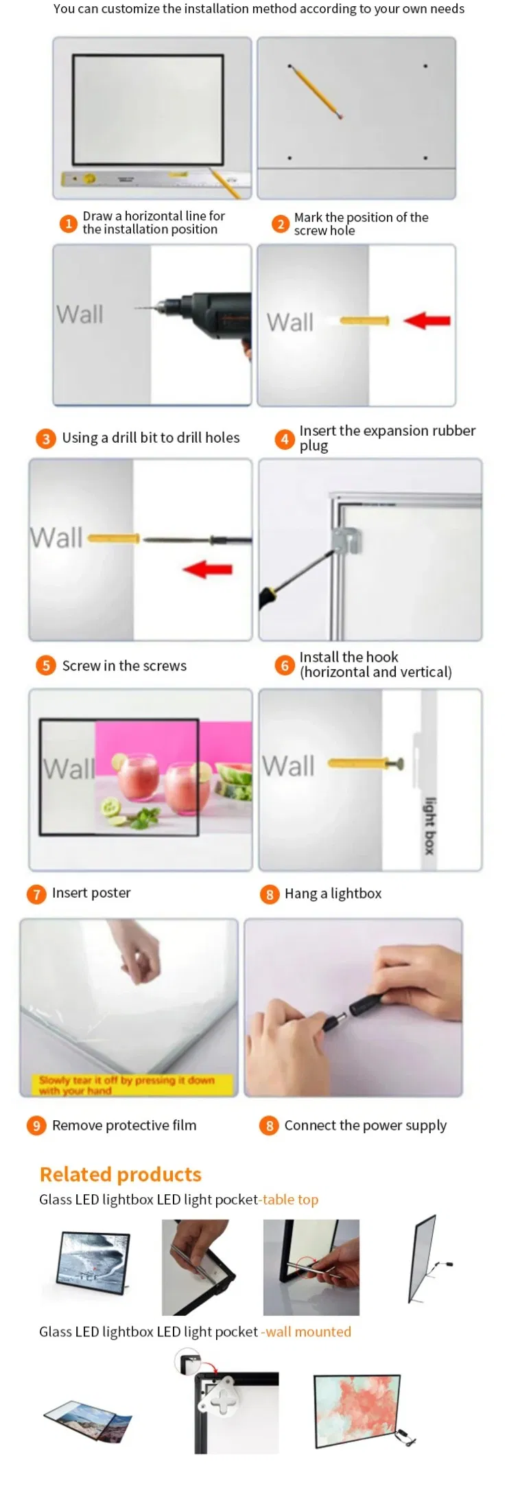 Customized LED Menu Board Light Box