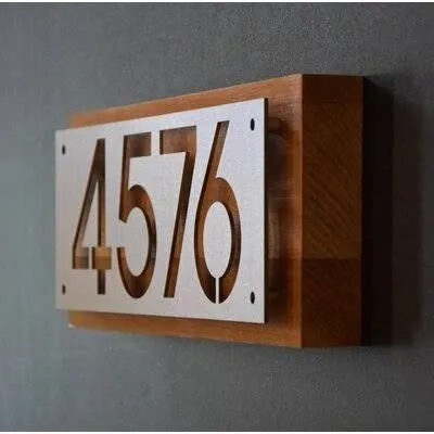 Customized House Numbers Sticker Stainless Steel Metal Address Mailbox Number Satin Sign