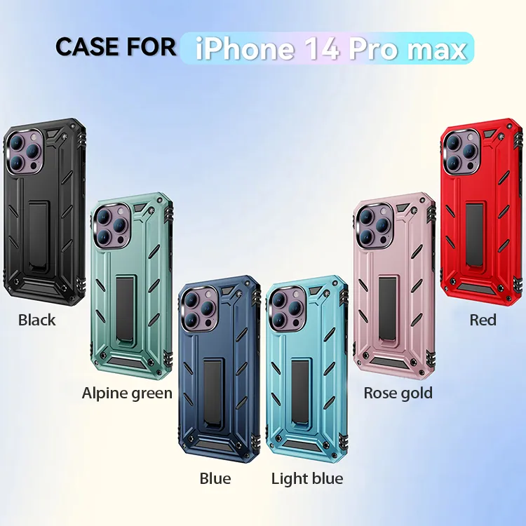 Shockproof Hard PC Rugged Back Cover 2 in 1 Ddefend Mobile Phone Case with Kickstand for iPhone 15 14 13 12 PRO Max