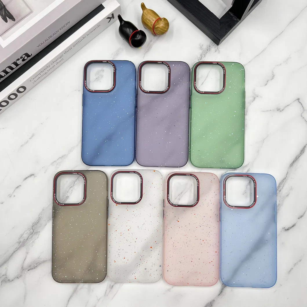 Street Fashion Translucent PC Mobile Phone Case Color Matte DOT Cell Covers for iPhone 15 PRO Max iPhone 14 13 12