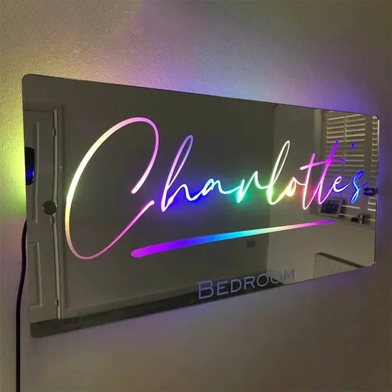 Erybaysign Custom RGB Neon Lights Lightbox with Stainless Steel Face