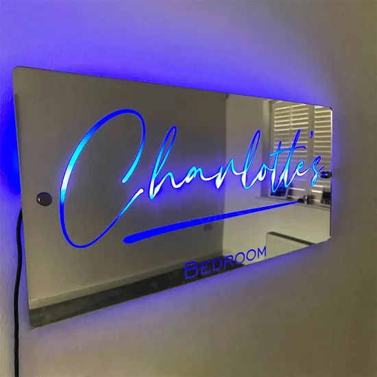 Erybaysign Custom RGB Neon Lights Lightbox with Stainless Steel Face