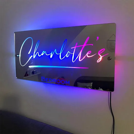 Erybaysign Custom RGB Neon Lights Lightbox with Stainless Steel Face