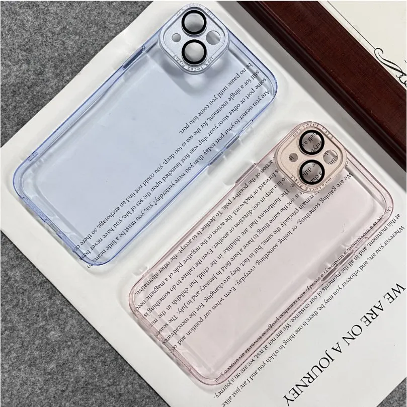 Translucent Clear Full Cover PC Mobile Phone Case with Camera Lens Protector Hard PC Back Cover for I Phone 13 PRO Max 12 11