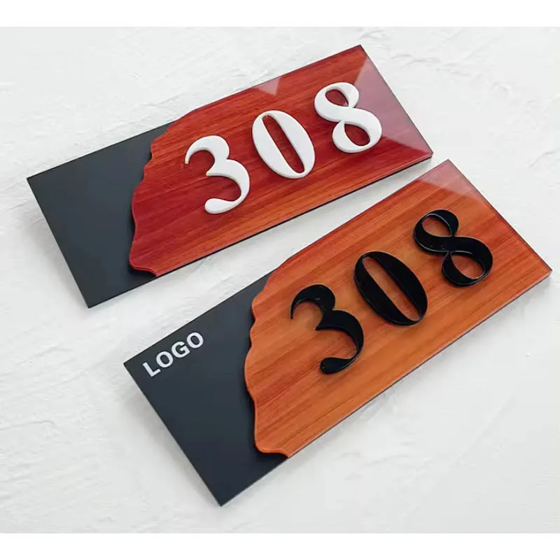 Frosted Customized House Sign Door Plate Apartment Plaque with Street Name and Door Number Acrylic Signs