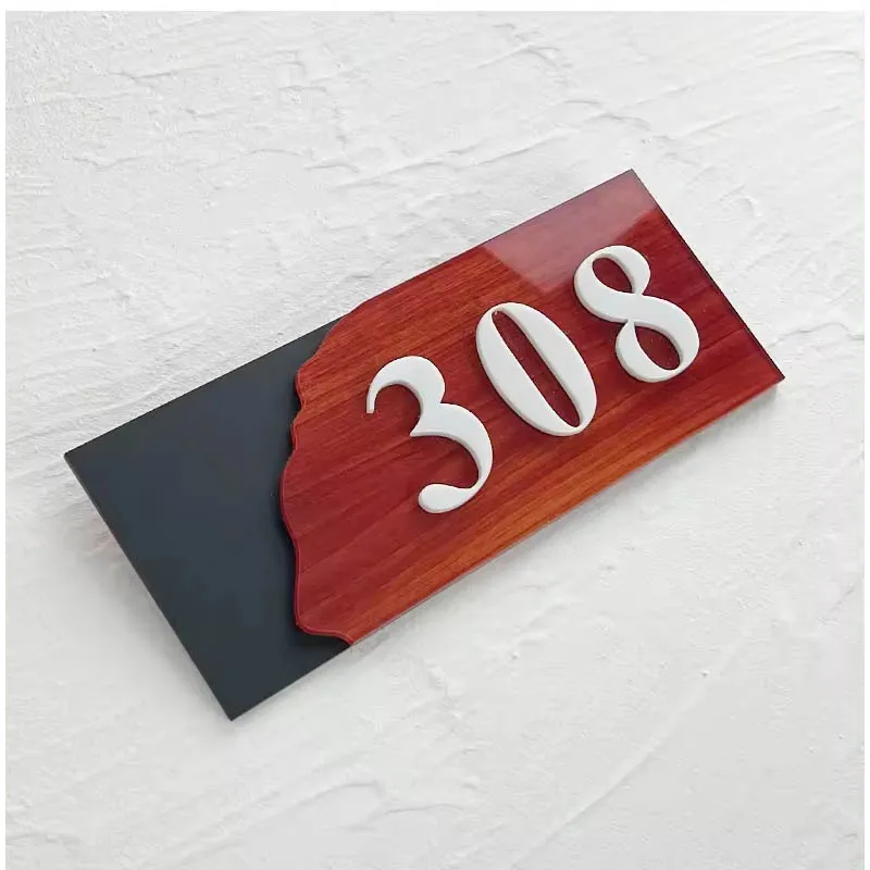 Frosted Customized House Sign Door Plate Apartment Plaque with Street Name and Door Number Acrylic Signs