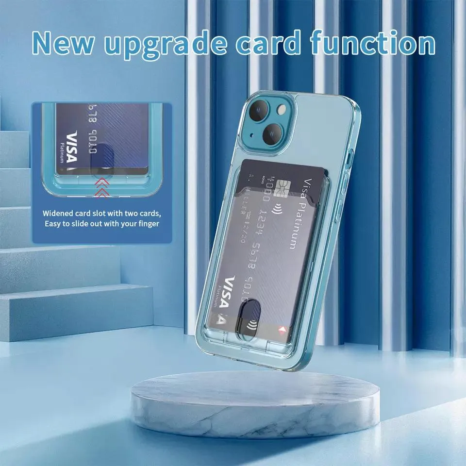 Transparent Credit Card Holder Card Slot Wallet Mobile Cover Case