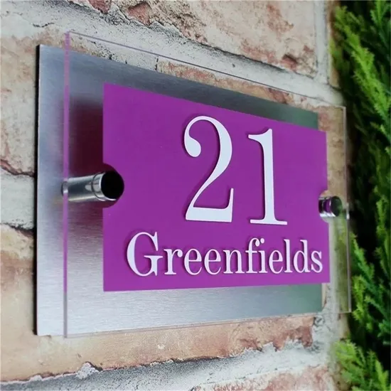 Frosted Customized House Sign Door Plate Apartment Plaque with Street Name and Door Number Acrylic Signs