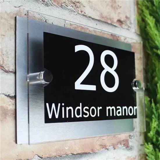 Frosted Customized House Sign Door Plate Apartment Plaque with Street Name and Door Number Acrylic Signs