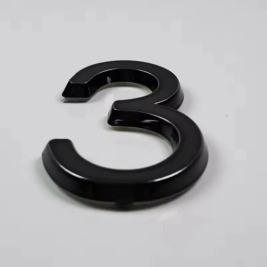 House Number 3D Black Modern Floating Door Sign Plates