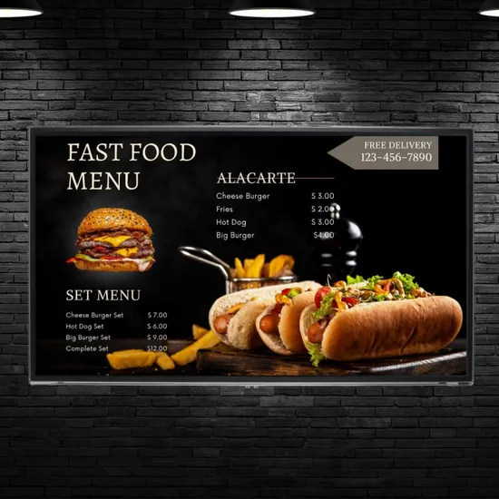 Illuminated Backlit Advertising Order Food Advertising Light Box