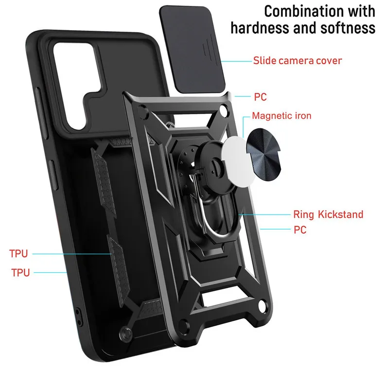 Wholesale Price Magnetic Armor Mobile Phone Case for Samsung S24 Ultra A15 A25 A55