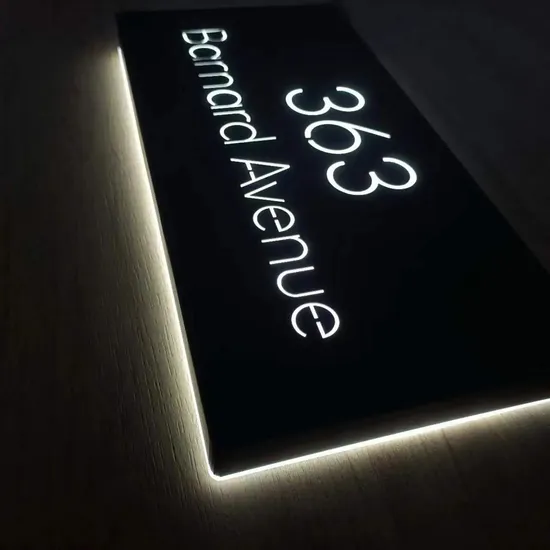 LED House Number Light Door Sign Address Sign Illuminated House Address Plaque