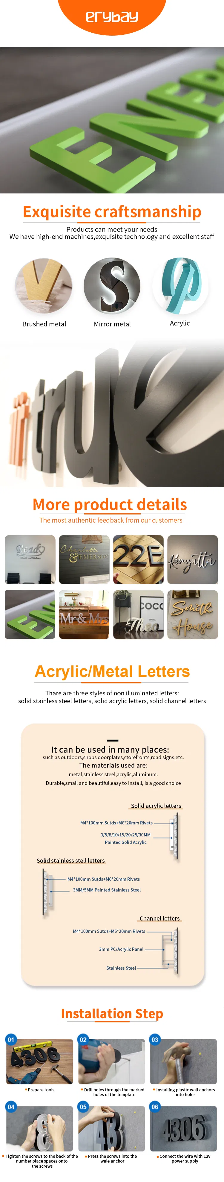 Modern Laser Cut House Signs 3D Effect Door Number Address Style Sign Plaques Address Numbers