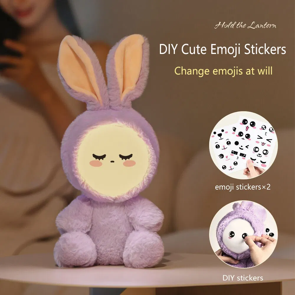 Baby Doll DIY Face Fluffy Night Light with Bluetooth Speaker