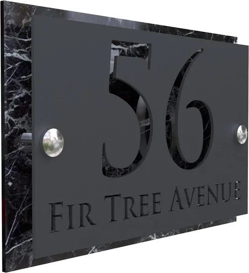 Modern Laser Cut House Signs 3D Effect Door Number Address Style Sign Plaques Address Numbers