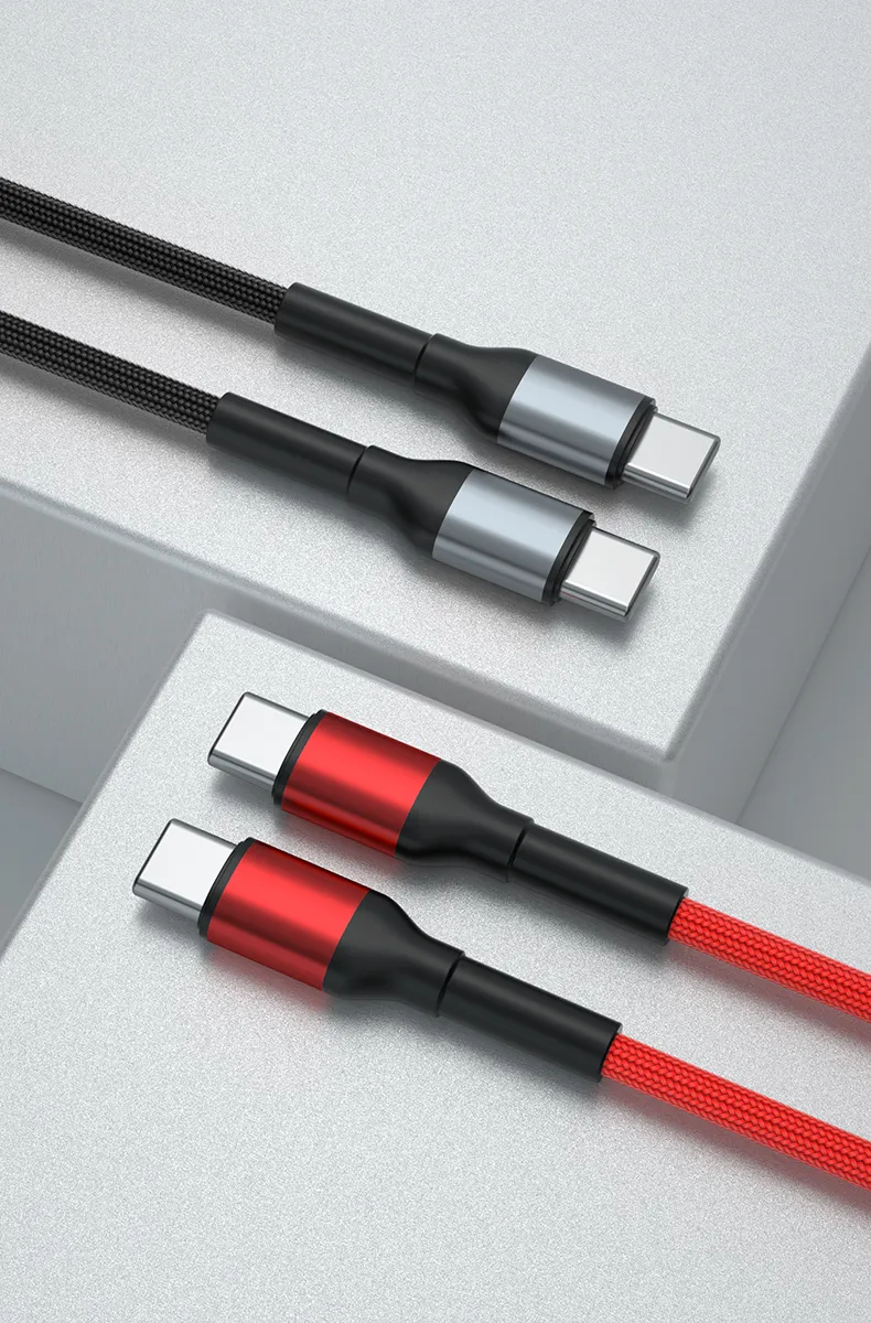 1 Meter 2 Meters Sr Lengthened Reinforced 180 Degrees Free Rotation Fast Charging Data Cable Type-C to Type-C Cable in Pd 60W