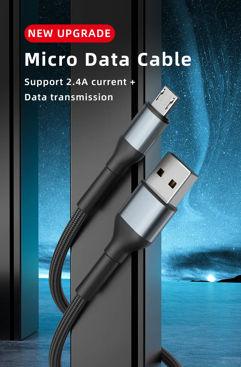 1 Meter 2 Meters Sr Lengthened Reinforced Upgraded Charging Micro Data Cable USB to Micro Charging Cable